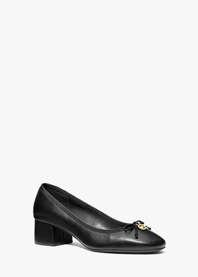 michael kors piper flex leather block heel pump