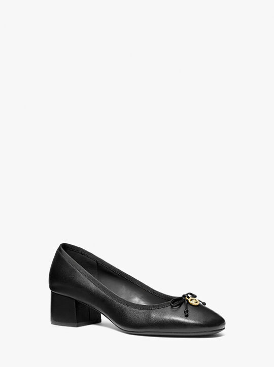 Piper Flex Leather Block Heel Pump michael kors piper flex leather block heel pump