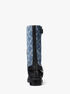 michael kors crosby empire diamond jacquard denim moto boot