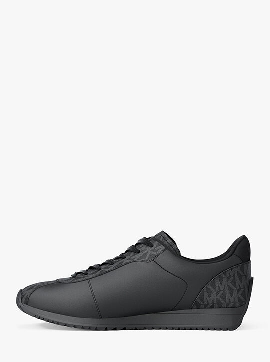 Rhodes Signature Logo and Leather Trainer michael kors rhodes signature logo and leather trainer