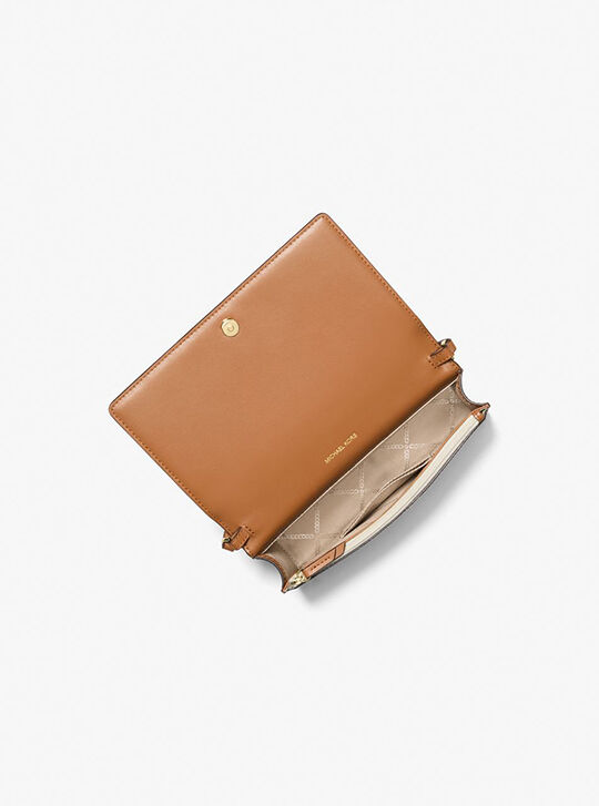 Jet Set Medium Signature Logo Front-Flap Crossbody Bag, VANILLA
