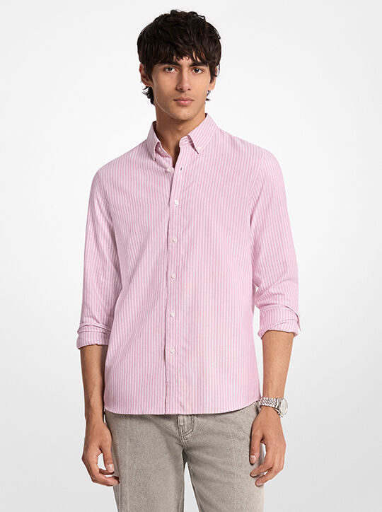 Classic-Fit Striped Cotton Shirt michael kors classic fit striped cotton shirt