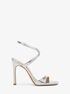 michael kors amara metallic snake embossed leather sandal