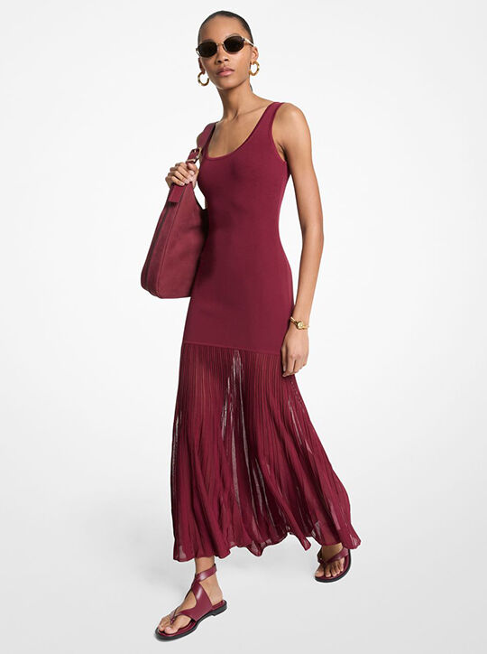 Stretch Viscose Blend Sheer Maxi Dress michael kors stretch viscose blend sheer maxi dress