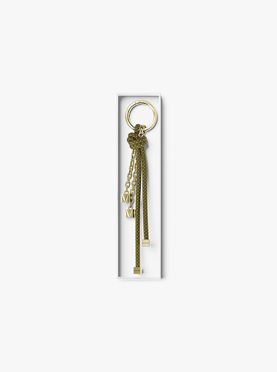 michael kors gold tone and speckled cord bag charm