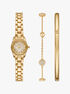 michael kors petite lexington pav  gold tone watch and jewelry gift set