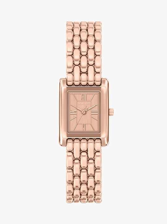 Michael Kors Essex Three-Hand Rose Gold-Tone Stainless Steel Watch michael kors essex three hand rose gold tone stainless steel watch