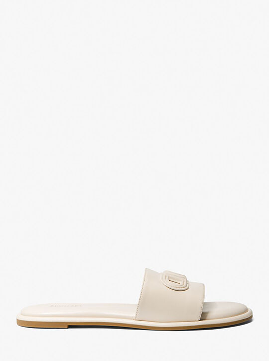 michael kors saylor embossed leather slide sandal