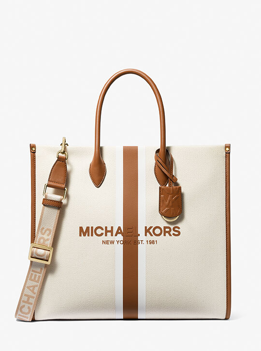 Mirella Large Canvas Tote Bag michael kors mirella large canvas tote bag