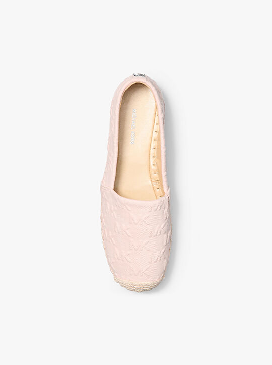 Lynn Logo Embossed Denim Platform Espadrille michael kors lynn logo embossed denim platform espadrille