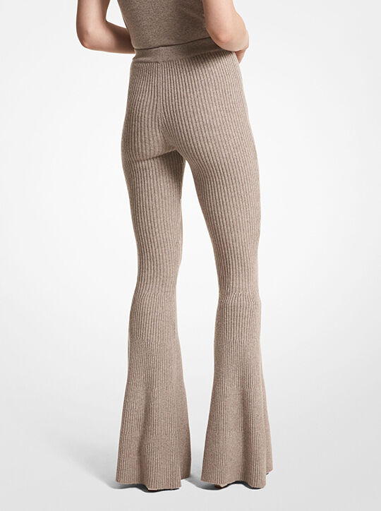 Ribbed Cashmere Flared Pants michael kors ribbed cashmere flared pants