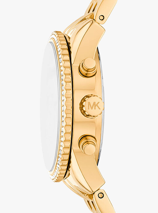 michael kors ritz pav  gold tone watch