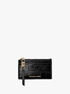 michael kors empire small crocodile embossed leather card case