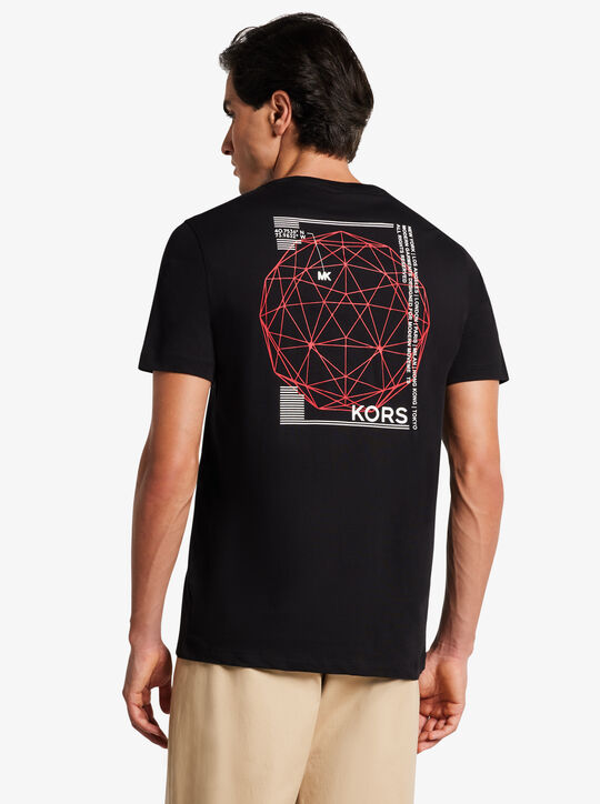 Graphic Logo Cotton T-Shirt michael kors graphic logo cotton t shirt