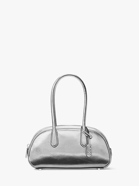 michael kors lulu small metallic leather satchel