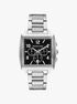 michael kors oversized rhys silver tone watch