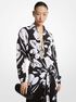 michael kors brushstroke floral silk crepe de chine boyfriend shirt