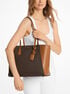 michael kors taryn large signature logo and leather tote bag