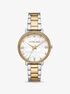 michael kors pyper pav  two tone logo watch