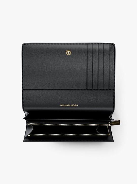 michael kors jet set large pebbled leather wallet