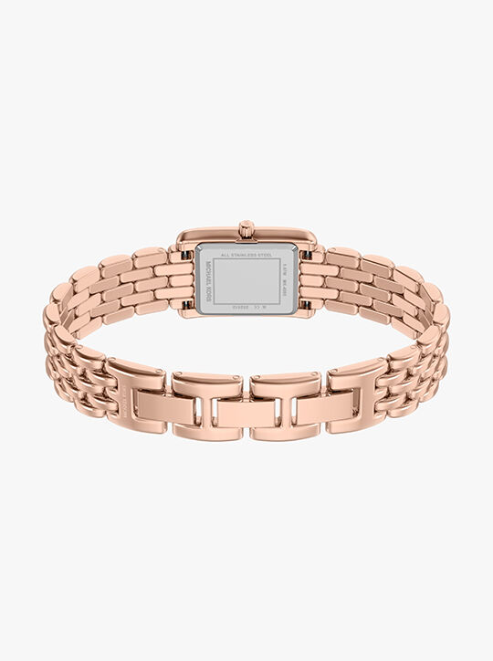 Michael Kors Essex Three-Hand Rose Gold-Tone Stainless Steel Watch michael kors essex three hand rose gold tone stainless steel watch