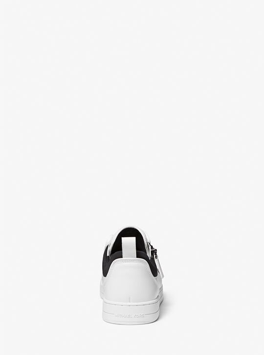Keating Leather and Mesh Zip-Up Sneaker michael kors keating leather and mesh zip up sneaker