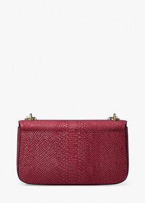 michael kors tribeca large snake embossed leather shoulder bag