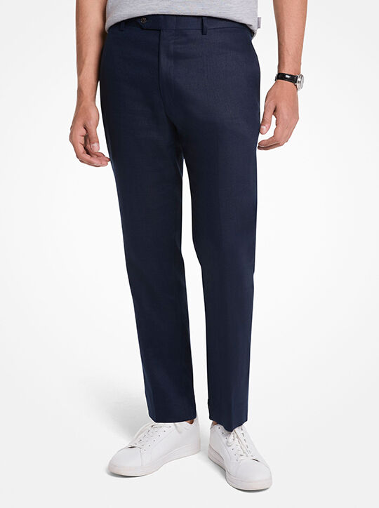 michael kors finn straight fit linen pants