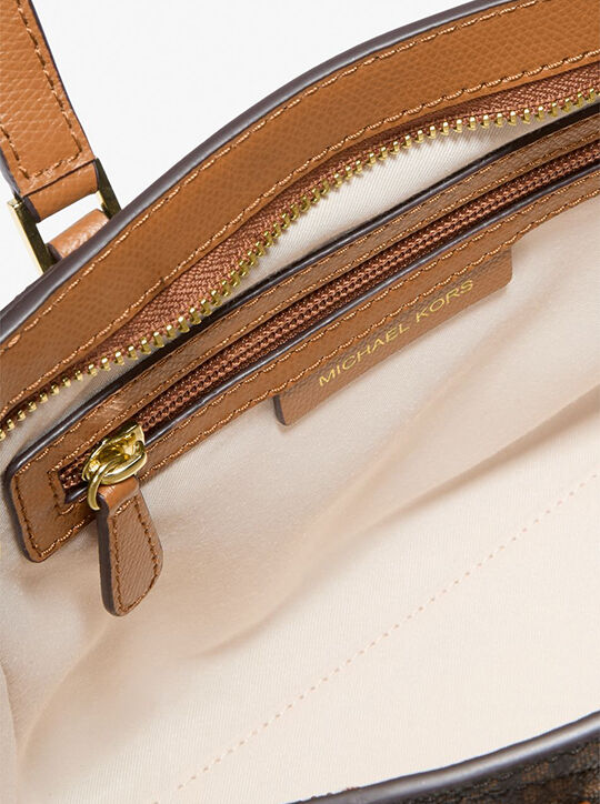 Taryn Small Signature Logo and Leather Convertible Crossbody Bag michael kors taryn small signature logo and leather convertible crossbody bag