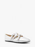 michael kors indy flex crackled metallic leather ballet flat