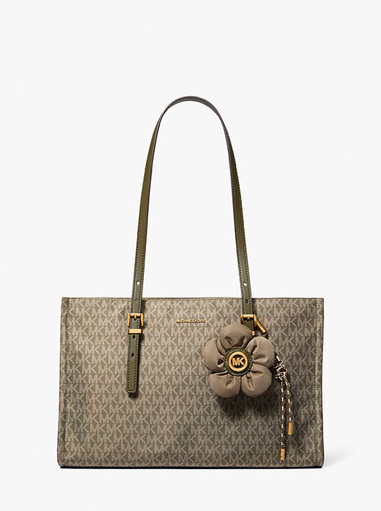 Zadie Medium Printed Logo Tote Bag michael kors zadie medium printed logo tote bag