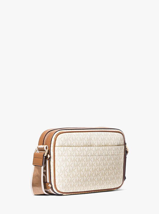 Maeve Large Logo and Faux Leather Crossbody Bag, VANILLA/ACRN
