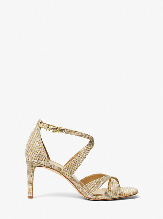 Kinsley Glitter Chain-Mesh Sandal michael kors kinsley glitter chain mesh sandal