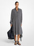 michael kors striped silk crepe de chine cascade shirtdress