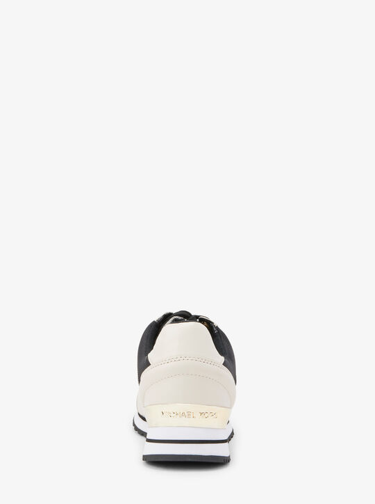 حذاء بيلي الرياضي المصنوع من الجلد والجاكار بشعار الماركة michael kors حذاء بيلي الرياضي المصنوع من الجلد والجاكار بشعار الماركة