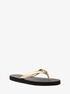 michael kors metallic logo pvc flip flops