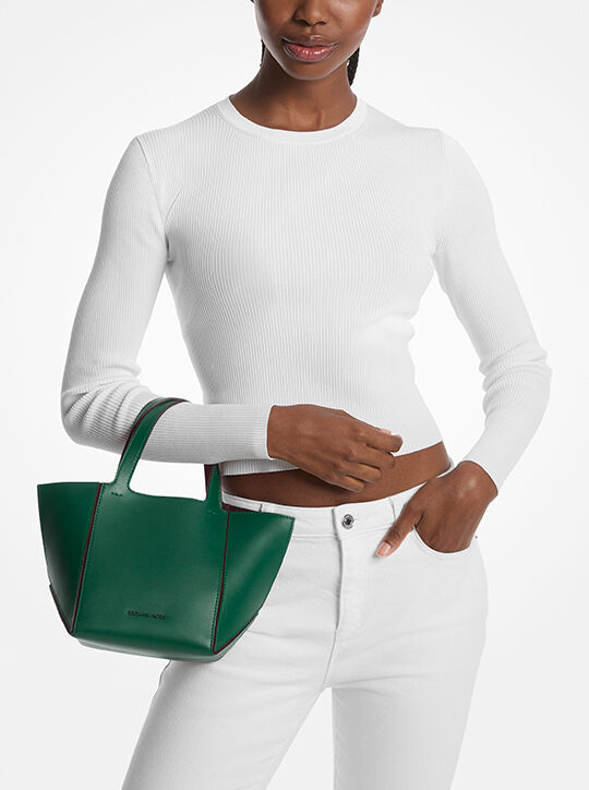 michael kors jordi small leather tote bag