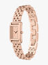 Michael Kors Essex Three-Hand Rose Gold-Tone Stainless Steel Watch michael kors essex three hand rose gold tone stainless steel watch