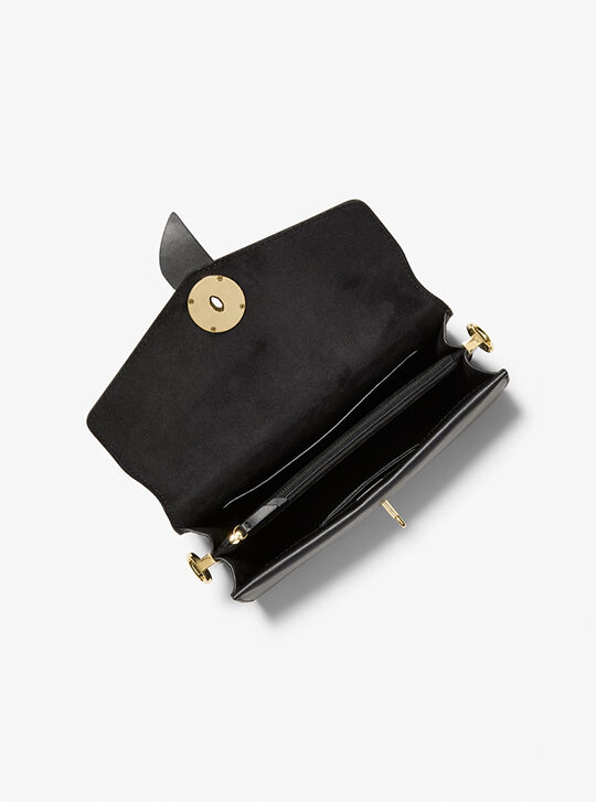 Greenwich Medium Saffiano Leather Shoulder Bag, BLACK | Michael