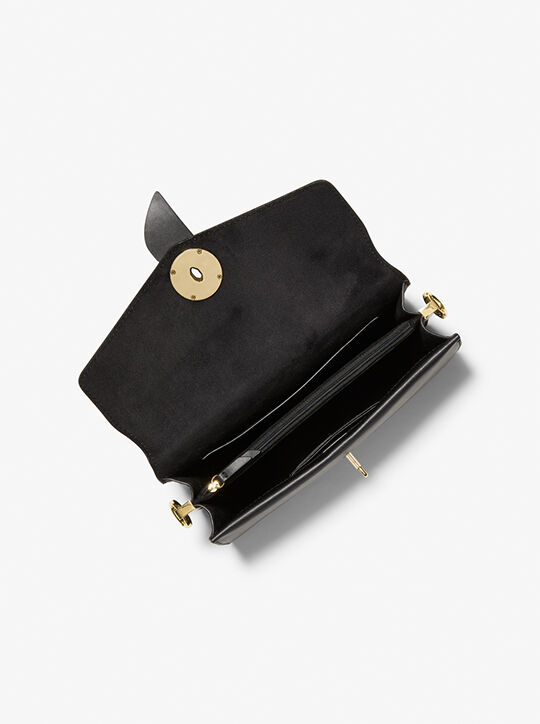 michael kors حقيبة كتف من جلد سافيانو متوسطة الحجم من غرينتش