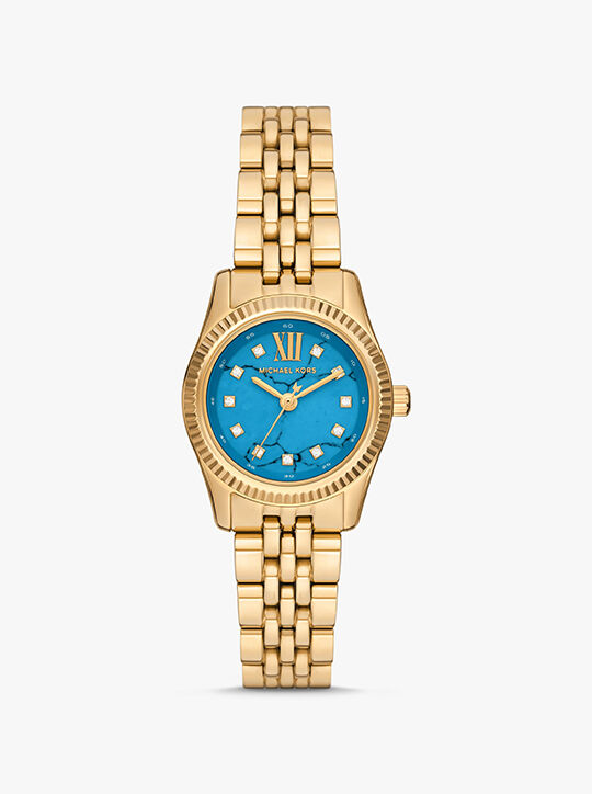 Petite Lexington Pavé Gold-Tone Watch michael kors petite lexington pav gold tone watch