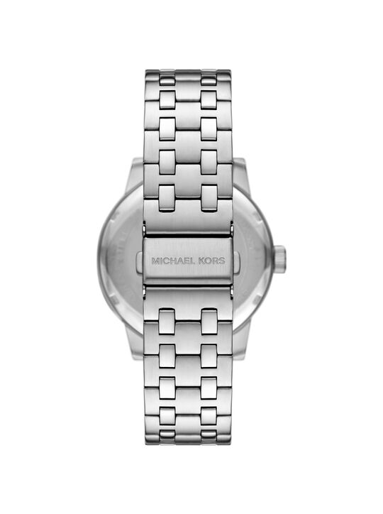 Oversized Wolfe Silver-Tone Watch and Bracelet Set michael kors oversized wolfe silver tone watch and bracelet set