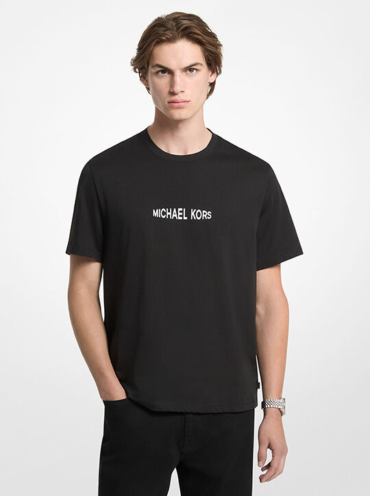 Graphic Logo Cotton Jersey T-Shirt michael kors graphic logo cotton jersey t shirt