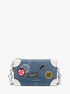 Jeanie Small Embellished Denim Crossbody Bag michael kors jeanie small embellished denim crossbody bag