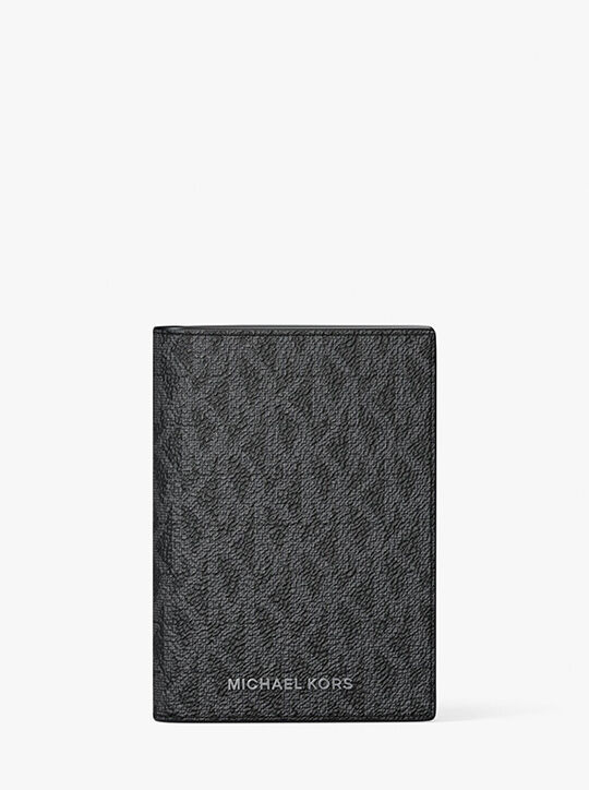 Hudson Signature Logo Bi-Fold Card Case michael kors hudson signature logo bi fold card case