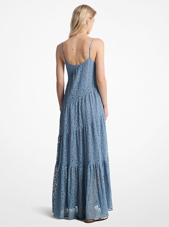 michael kors floral lace tiered slip dress