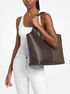 Henly Large Signature Logo and Textured Tote Bag michael kors henly large signature logo and textured tote bag