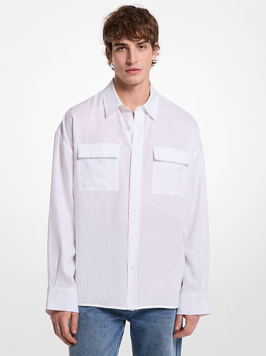 michael kors oversized linen shirt