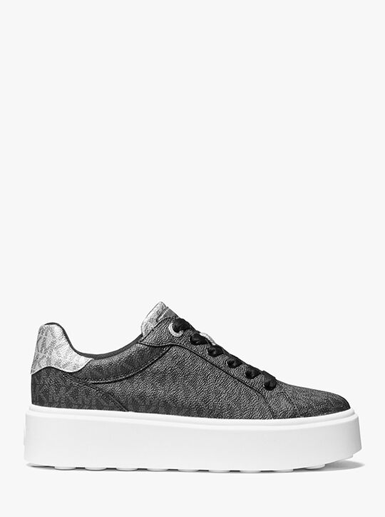 Romey Metallic Two-Tone Signature Logo Platform Sneaker michael kors romey metallic two tone signature logo platform sneaker