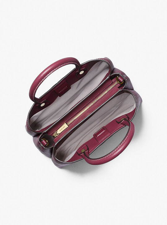 Flora Medium Signature Logo and Leather Satchel, MULBERRY